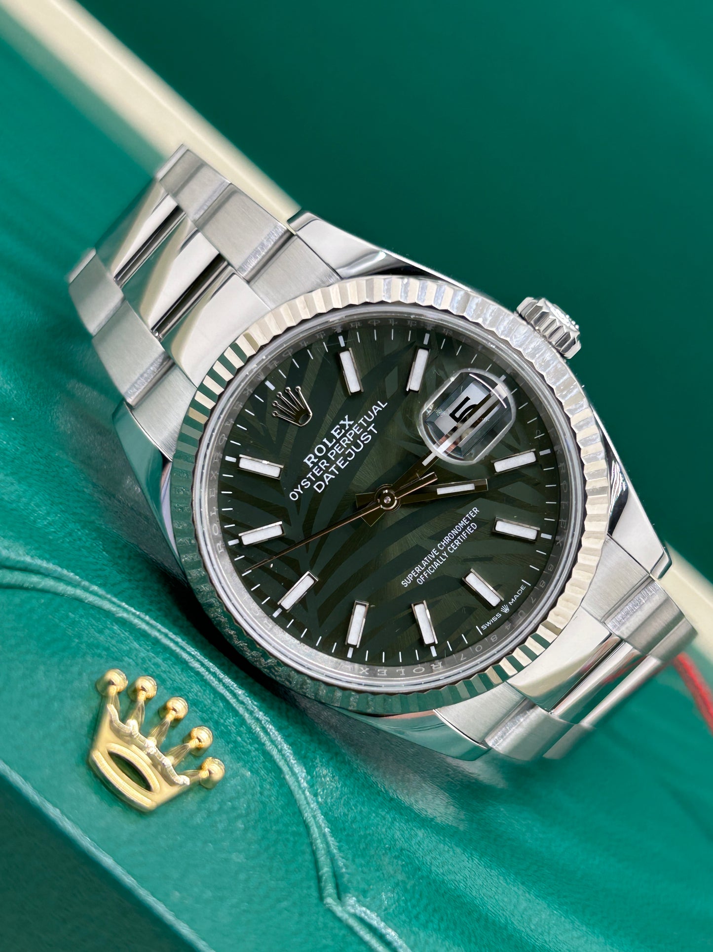 Rolex Datejust 36 - Palm Dial - Ref 126234 - Year 2023