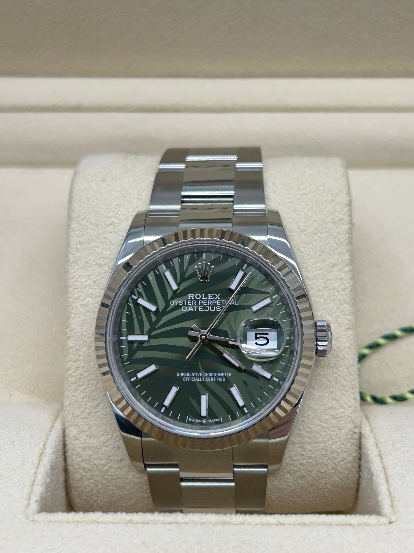 Rolex Datejust 36 - Palm Dial - Ref 126234 - Year 2023