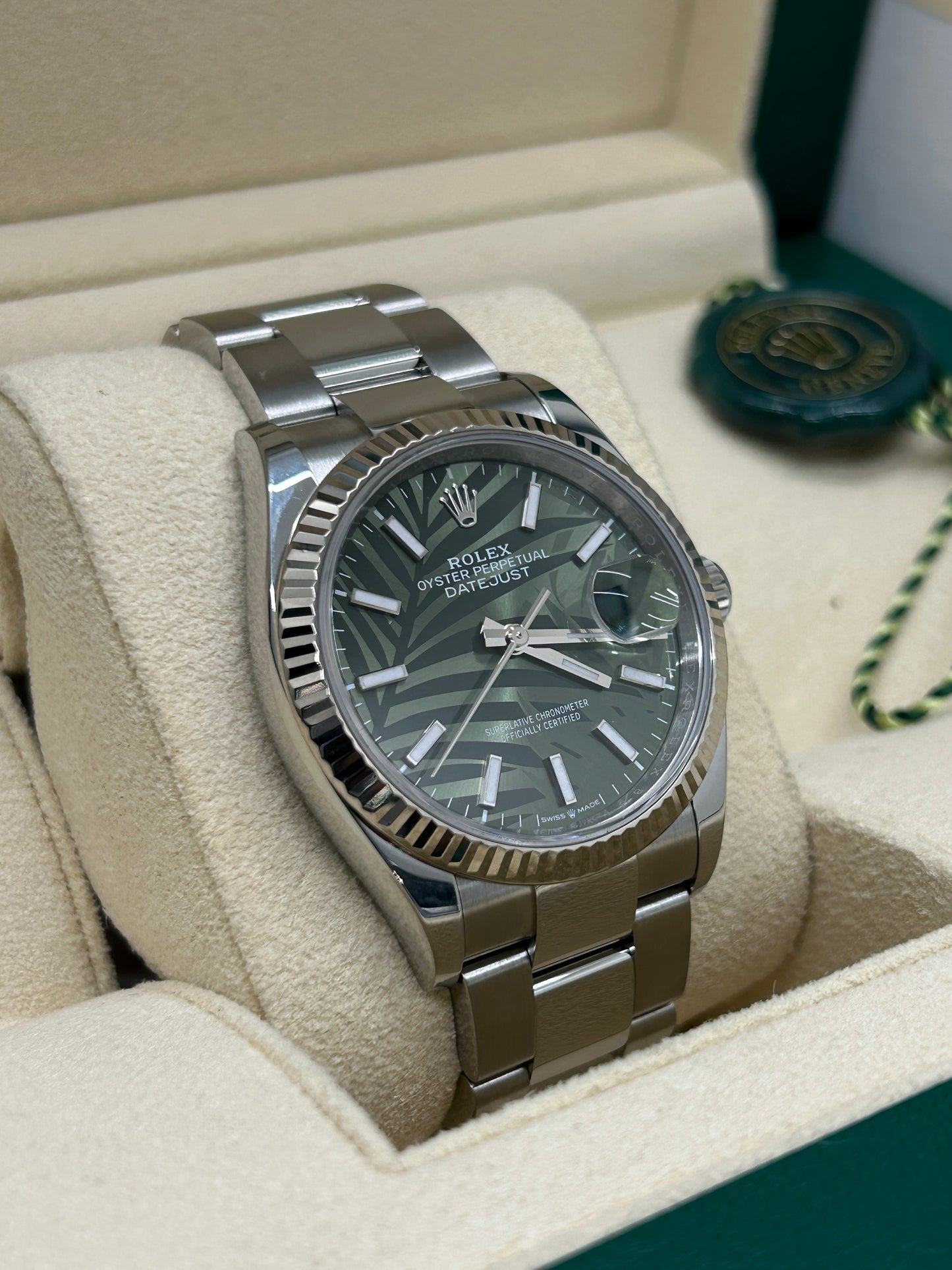 Rolex Datejust 36 - Palm Dial - Ref 126234 - Year 2023