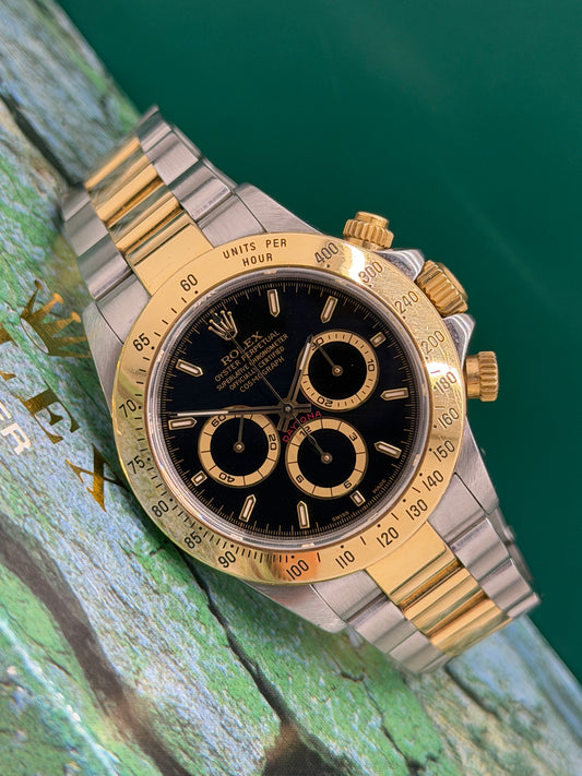Rolex Daytona El Primero - Ref 16523 - Black Dial - Yellow Gold & Steel - Ser A - 1999