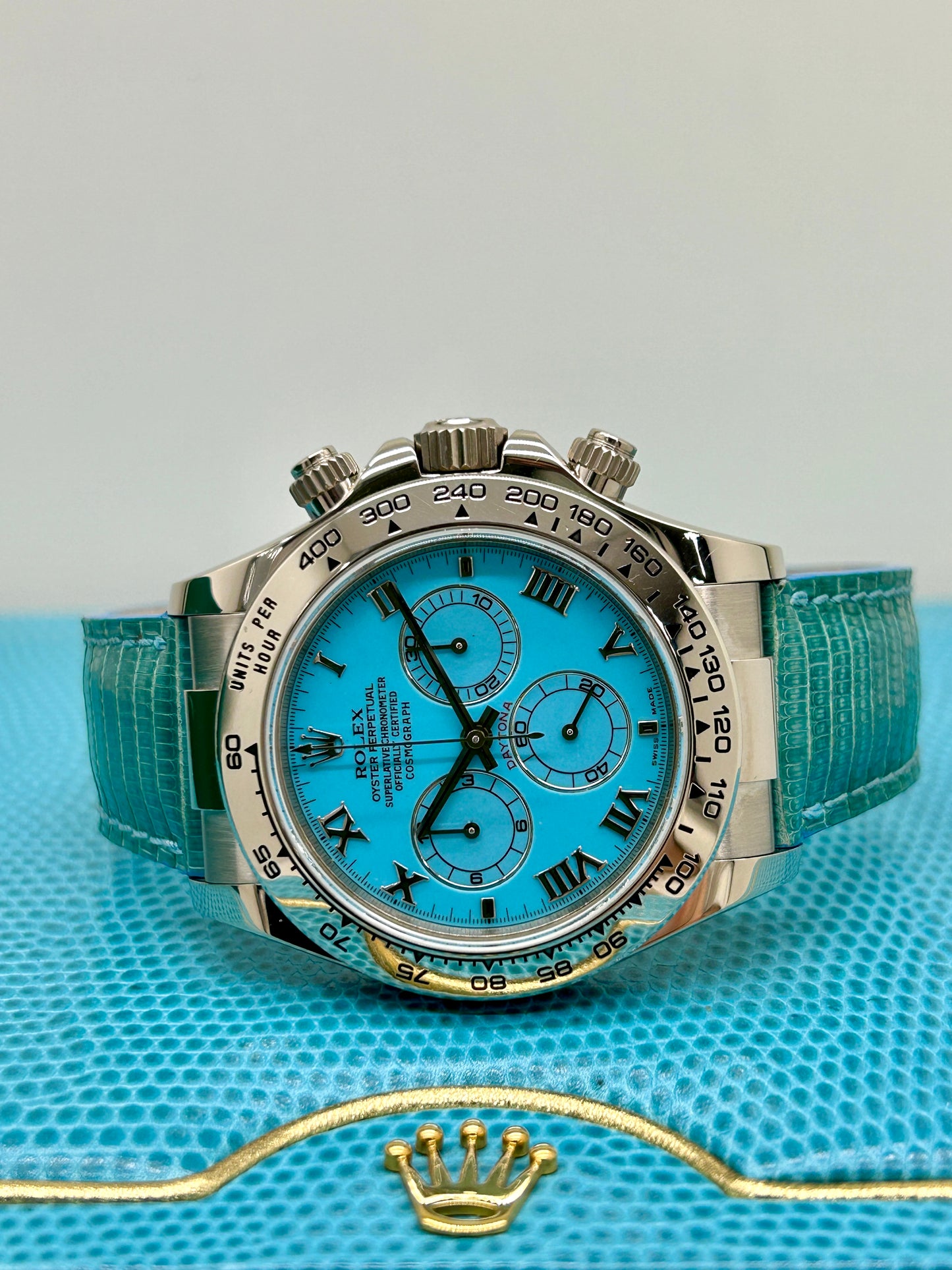 Rolex Daytona Beach Turquoise - 18Kt White Gold - Ref 116519 - Year 2000