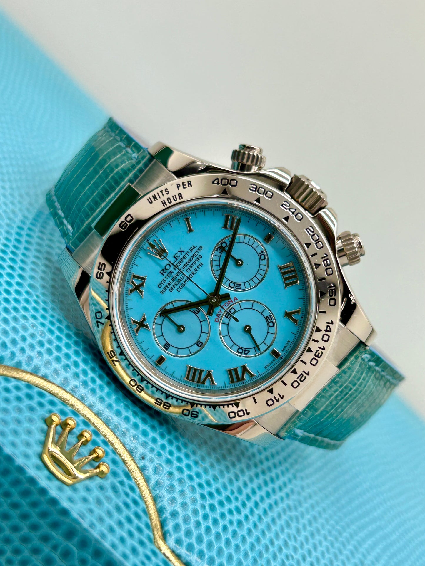 Rolex Daytona Beach Turquoise - 18Kt White Gold - Ref 116519 - Year 2000