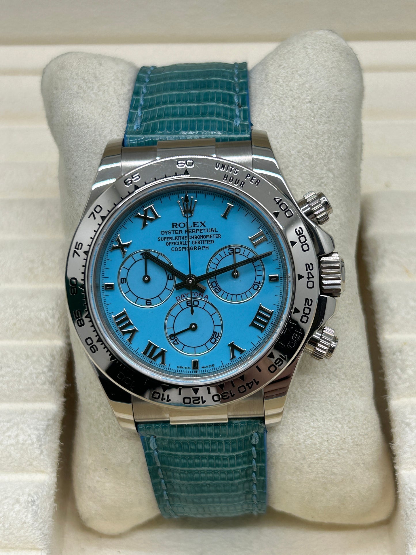 Rolex Daytona Beach Turquoise - 18Kt White Gold - Ref 116519 - Year 2000