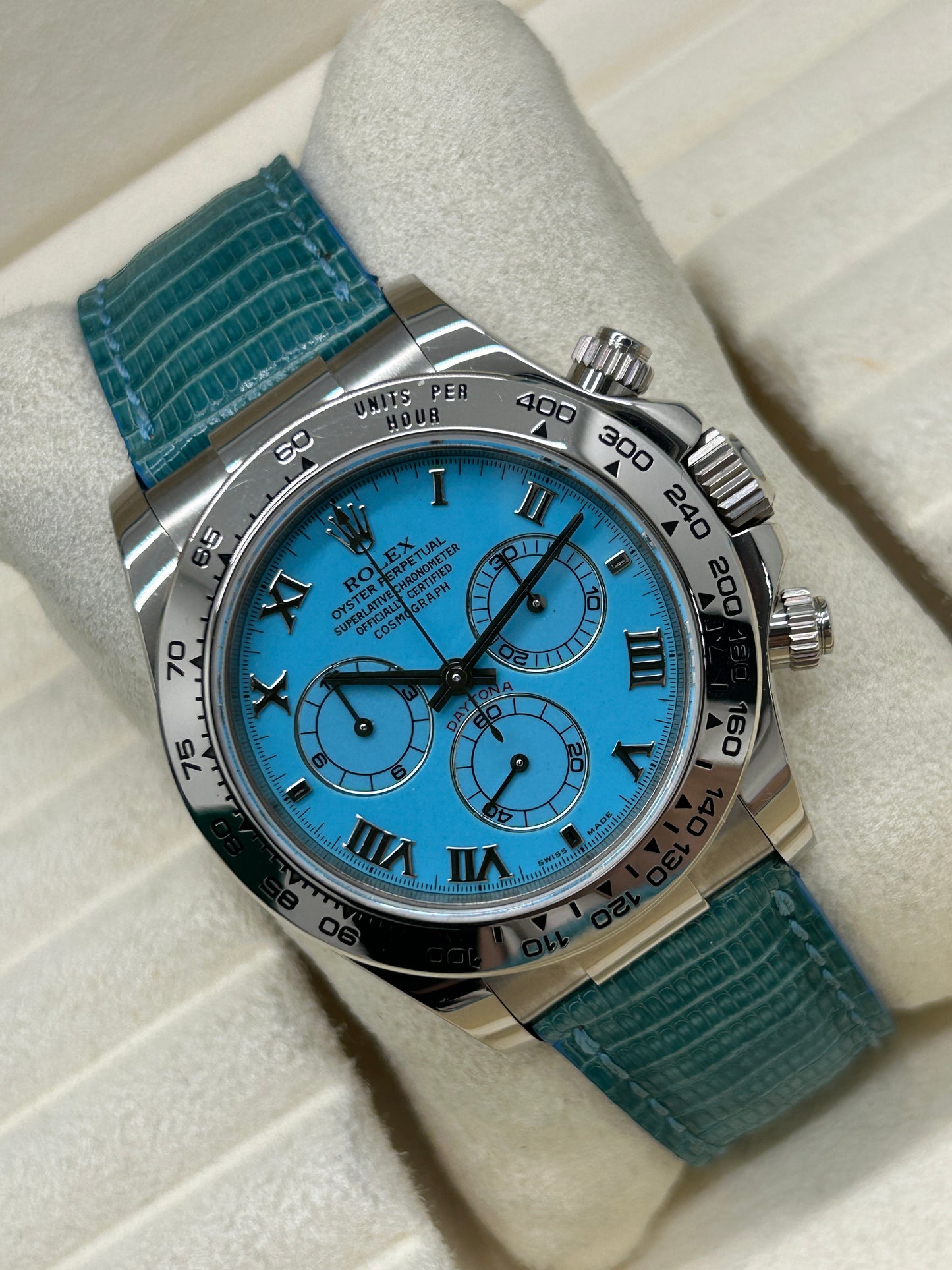 Rolex Daytona Beach Turquoise - 18Kt White Gold - Ref 116519 - Year 2000