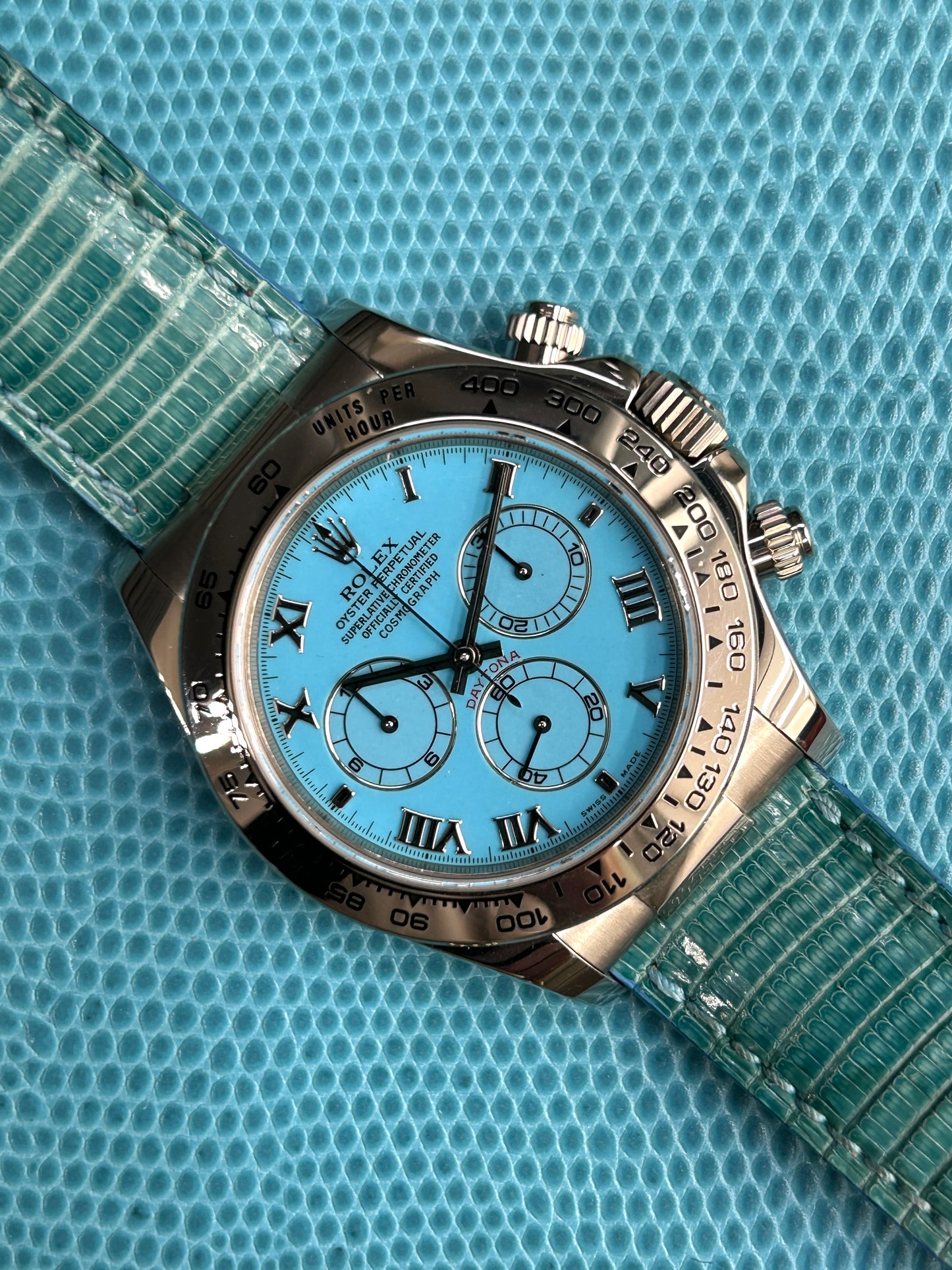 Rolex Daytona Beach Turquoise - 18Kt White Gold - Ref 116519 - Year 2000