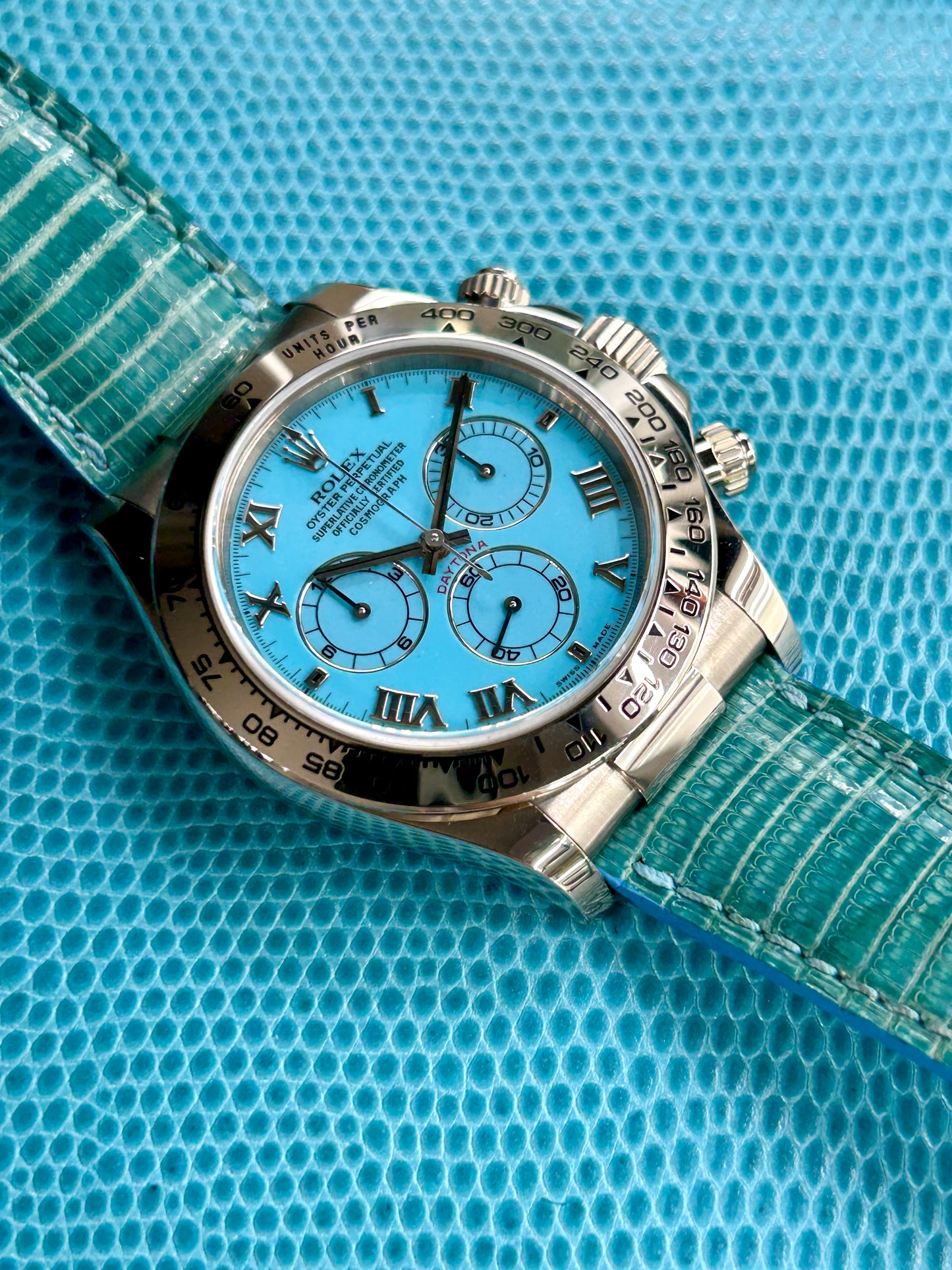 Rolex Daytona Beach Turquoise - 18Kt White Gold - Ref 116519 - Year 2000